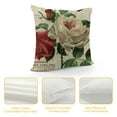 thumbnail image 4 of COMIO Rose Throw Pillow Cover, Blooming Red Rose with Flowers &amp;Green Leaves Pattern Decorative Square Pillowcasesk for Sofa,Couch,Bed. (Red Rose), 4 of 5