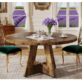 thumbnail image 2 of 47" Round Dining Table for 4, Wooden Farmhouse Kitchen Table, Sturdy Dinner Table for Family Meals & Gatherings, 2 of 6
