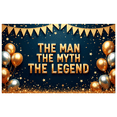 thumbnail image 2 of Glitter Design Birthday Banner Metallic Balloons Event Decoration The Man The Myth The Legend Banner for Birthday Party Father's Day Retirement Celebration, 2 of 8