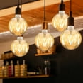 thumbnail image 4 of SDLUXBULB Decorative Light Bulbs Vintage LED Edison Bulb 6W 600LM (60W Equivalent) dimmable G30 Globe CRI>90 Medium Base E26 Warm White 2700k, (95NG, 2 PACKS), 4 of 7