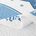 thumbnail image 5 of Manfei Marine Shark Quilt Full, Cartoon Coral Fish Full Bedspread Sets, White Blue, 3pcs, 1 Coverlet and 2 Pillowcases, 5 of 7