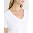 thumbnail image 5 of Free Assembly Women's Cotton V-Neck Tee with Short Sleeves, Sizes XS-XXL, 5 of 6