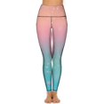thumbnail image 2 of Pastel Gradient Glitter Art Leggings Fitness Gym Yoga Pants High Waist Stretch Sports Tights Leggins, 2 of 6