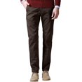 thumbnail image 1 of Pantalones slim tapered de hombre con frente plano casual 36 Kaki oscuro, 1 of 7