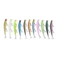 thumbnail image 1 of Señuelo de pececillo de simulación, cebo de pesca de plástico, accesorios de pesca con 3 ganchos para lubina de agua dulce, 11 Uds., 1 of 5