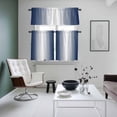 thumbnail image 4 of Navy Blue Ombre Kitchen Curtains Sets for Windows 36 Inch Length, Blue White Gradient Modern Abstract Art Rod Pocket Window Treatments Tier Curtains and Valances Set for Bedroom/Bathroom, 4 of 8