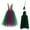 Green, variant on IBTOM CASTLE Kids Girls Witch Costumes Halloween Cosplay Costume Fancy Dress Cloak Witch Broom 3PCS Dress up Outfit 6-7 Years Purple