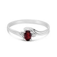 thumbnail image 6 of 10k White Gold Oval Garnet And Diamond Ring, 6 of 6