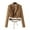 Coffee, variant on Dgankt Blazers for Women Women's Solid Color Long Sleeve Waist Tie Short Suit Jacket Long Sleeve Casual Jacket/Coat