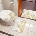thumbnail image 4 of Palm Trees Bath Mat 3 Piece Bathroom Rug Set, Yellow Tropical Plants Summer Forest Scenery Non Slip Bath Rug Contour Mat and Toilet Lid Cover, Absorbent Shower Mats Soft Bath Rugs and Mats Sets, 4 of 8