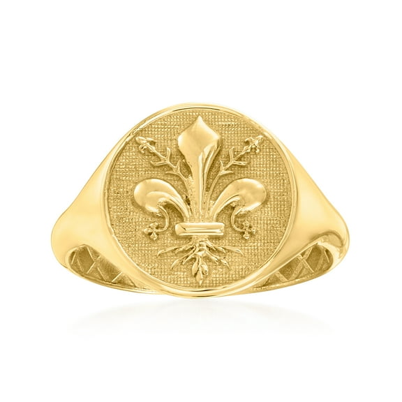 Ross-Simons Italian 14kt Yellow Gold Fleur-De-Lis Signet Ring, Women's, Adult