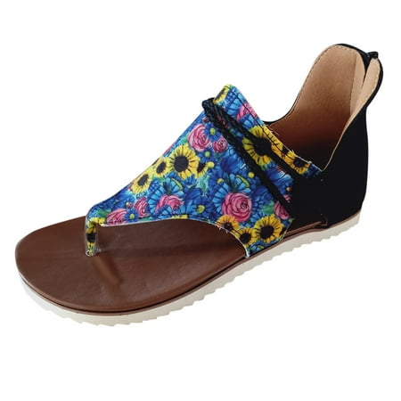 

Qufokar Womens Arch Support Flip Flops Wedge Thong Sandals for Women Size 10 Fashion Print Spring Casual Flower Sunflower Women Leopard Lightweight Summer Sandals Canvas Women S Sandals
