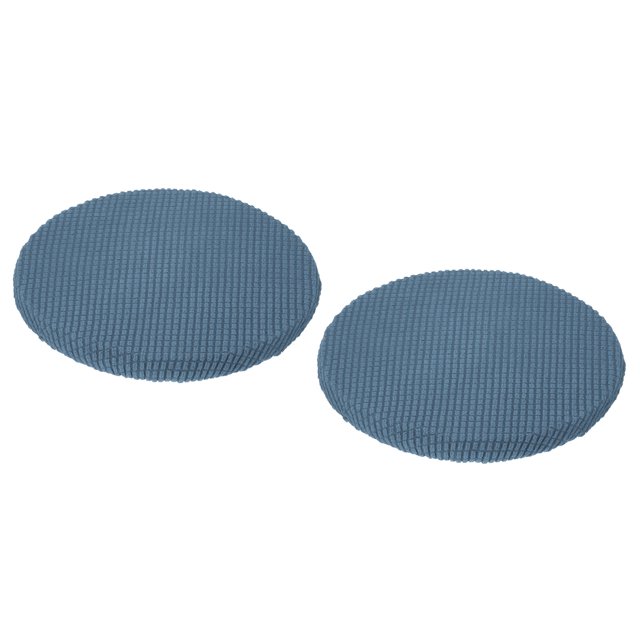 Uxcell 2 piezas de fundas para taburetes redondos Diámetro 11"-14" cojines de asiento antideslizantes para sillas fundas para taburetes azules