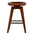 thumbnail image 2 of Cortesi Home Tiwi Backless Swivel Counter Stool in Solid Wood, 24" Walnut, 2 of 13