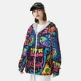 thumbnail image 3 of Balery Neon Graffiti Urban Art Sudadera ligera de manga larga con capucha y protección solar UPF 50+ para hombre y mujer, ideal para pesca y running-XX-Large, 3 of 7