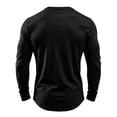thumbnail image 6 of Fabrcox Mens Long Sleeve Shirt Crew Neck Men's Undershirts Casual Lightweight Athletic Big and Tall Shirts for Men with Chest Pocket Black S, 6 of 8