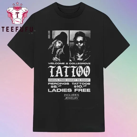 Lil Wayne Collegrove Tattoo Style Graphic T-Shirt