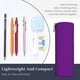 thumbnail image 3 of Disketp Purple Estuche Organizador de Lápices de Cuero, Estuche de Oficina con Cremallera para Bolígrafo y Lápiz, 3 of 6