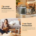 thumbnail image 3 of Space Heater,ETL Certified Ceramic Small Heater Indoor Use Thermostat,1500W/750W Electric Portable Heater Fan for Dorm/Office/kitchen,SILVER, 3 of 7