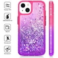 thumbnail image 6 of For Apple iPhone 13 (6.1") Gradient Quicksand Glitter Flowing Liquid Floating Bling Diamond TPU Rubber Hybrid Phone Case Cover by Xpression [Hot Pink / Purple], 6 of 9