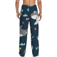 thumbnail image 3 of Disketp Friendly Smiling Sharks Men'S Pajama Pants - Ultra Soft Fleece Sleep And Lounge Pants (Size: S-Xxl), 3 of 9