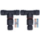 thumbnail image 1 of Conector en forma de T para exteriores, 2 piezas, conector de unión de canal de 3 vías, luces, conector de cable impermeable, diseño de última generación, 1 of 9