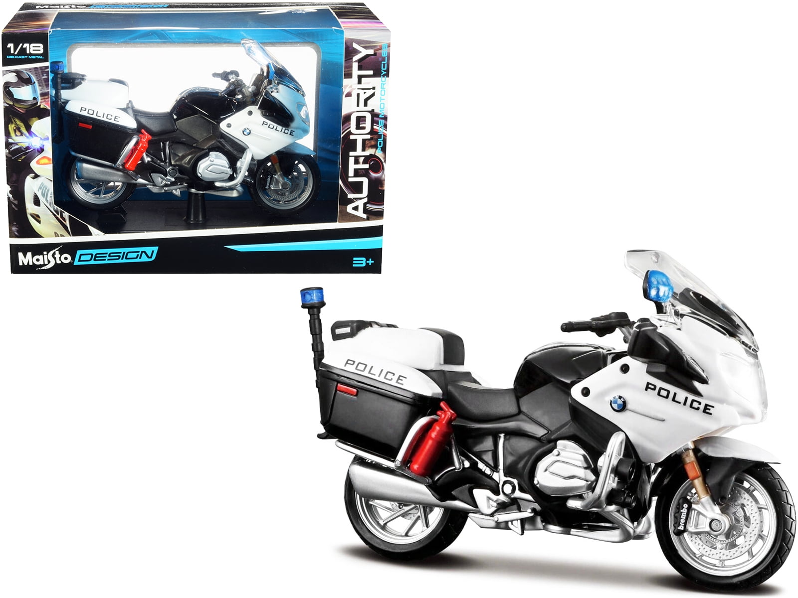 MAISTO 1:18 BMW R1200RT California R1200RT Police MOTORCYCLE BIKE DIECAST MODEL 