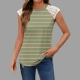 thumbnail image 2 of fatyb Débardeurs Rayés Femmes Dentelle Sans Manches T-Shirts Col Rond Tunique Décontractée Blouses d'Été Amples, 2 of 5