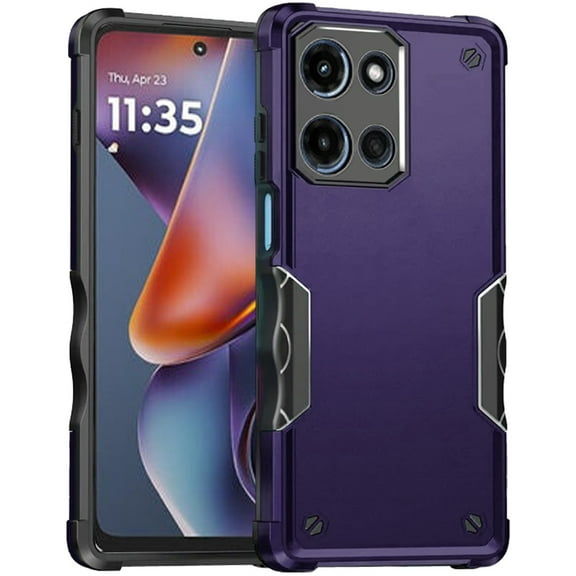 Military Grade Shockproof Hybrid Armor Case for Motorola Moto G 2025 - Purple