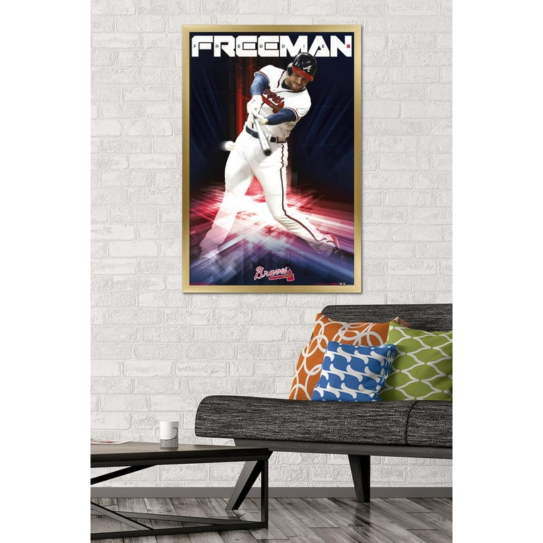 MLB Atlanta Braves - Freddie Freeman 18 Wall Poster, 22.375 x 34, Framed