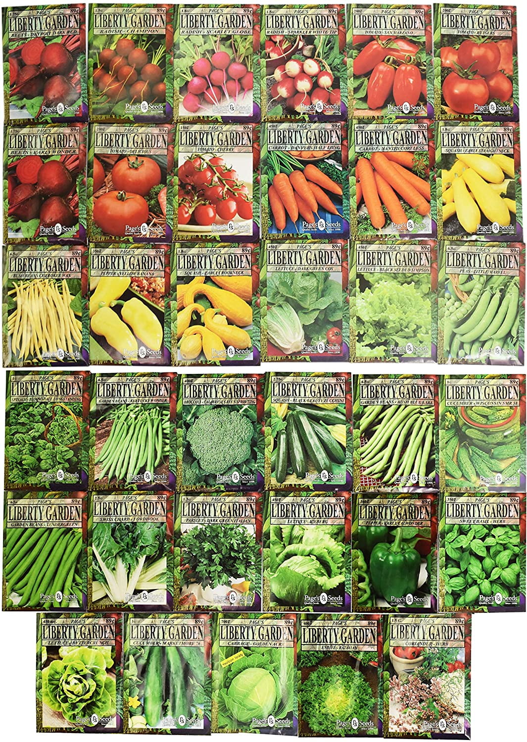 Set of 35 Premium Variety Herbs and Vegetables Deluxe Garden Choices