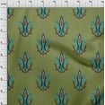 thumbnail image 3 of oneOone Polyester Lycra Light Green Fabric Leaves & Paisley Block Craft Projects Decor Fabric Printed By The Yard 56 Inch Wide, 3 of 4