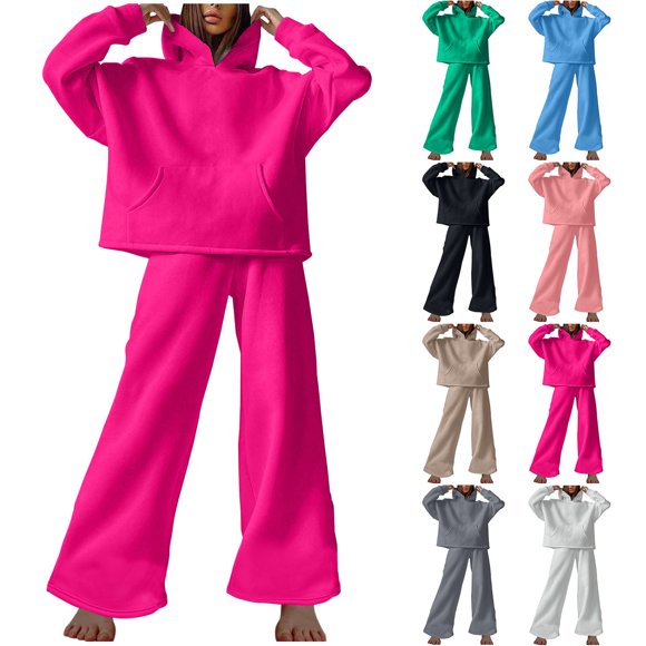 Sentmoon Pijamas Women Set Tops and Casual Pants for Women Plus Size Crew Neck Lounge Wear Long Sleeve Stretchy Women Sleepwear Fall for Lounging at Home