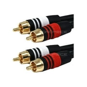 Monoprice 6ft Premium 2 RCA Plug/2 RCA Plug M/M 22AWG Cable - Black