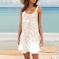 thumbnail image 1 of Vestido de Verano Informal Holgado Con Escote En V y Sin Mangas Para Mujer, Color Puro, Cómodo Para Uso Diario, Estilo Bohemio Fluido., 1 of 3