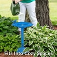 thumbnail image 2 of Sunnydaze Garden Visitor Freestanding Cast Aluminum Outdoor Bird Bath, Blue Patina, 2 of 12