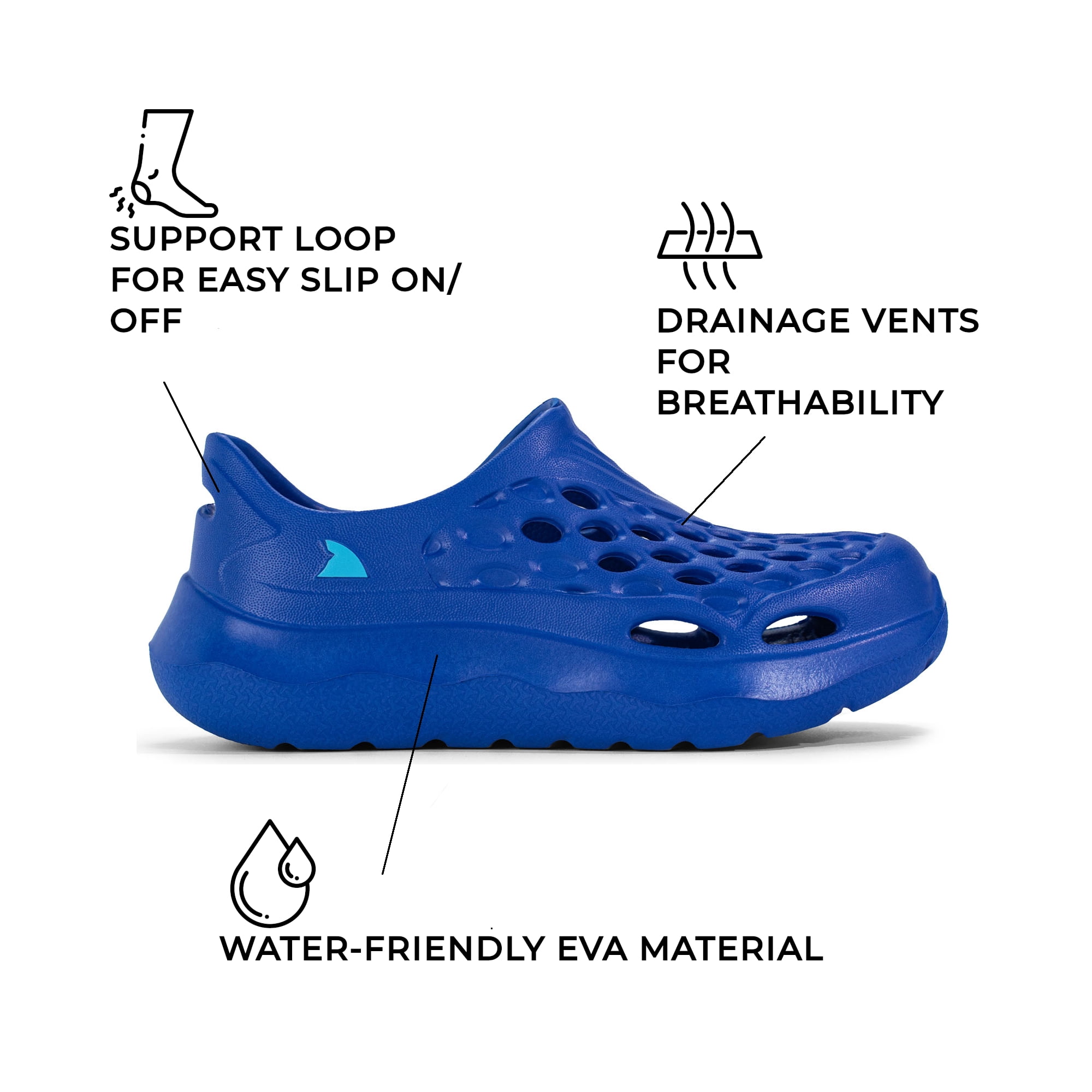 Rugged Shark Toddler and Big Kids Slip on Water Sneakers