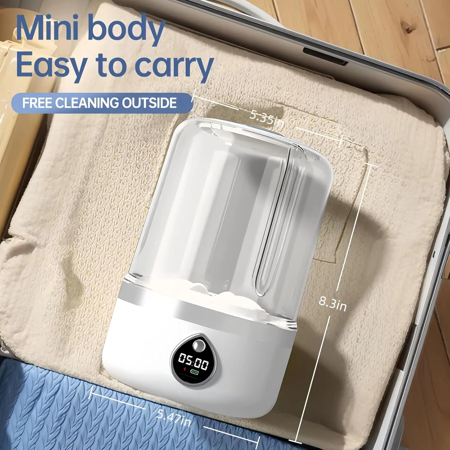 Underwear Washer, 1.4L Portable Washing Machine for Delicates & light garments, Cordless Small Laundry Machine for Baby Clothes, USB Charging Laundry Machine for Home, Apartment, RV, Camping,Travel