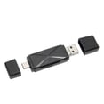 thumbnail image 1 of 3-in-1 USB storage card reader USB C USB 3.0 MICRO USB Portable storage card Memory card reader with 3 connectors Black, 1 of 5