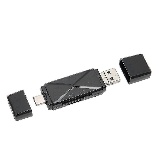 3-in-1 USB storage card reader USB C USB 3.0 MICRO USB Portable storage card Memory card reader with 3 connectors Black