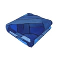 thumbnail image 3 of Horizontal Flannel Blanket Is Light Warm Soft Anti-Pilling Anti-Wrinkle Anti-Allergy And No Hair Loss For Bed And Sofa Camping Travel Royalblue Geometric Lines_3, 3 of 8
