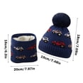 thumbnail image 3 of Gubotare Girls Winter Hat and Scarf Set Kids Knitted Hat with Cat Ears Beanie Cuff Fleece Lined Neck Warmer Gaiter (Navy,3-8 Years), 3 of 9
