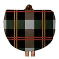 thumbnail image 1 of JSDART 60 inch Round Beach Towel Blanket Beige Classical Plaid Checkered Pattern Retro Collection Grey Brown Travel Circle Circular Towels Mat Tapestry Beach Throw, 1 of 2