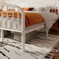 thumbnail image 4 of Sha Cerlin King Size Bed Frame, Metal Platform Bed with Victorian Vintage Headboard & Footboard, White, 4 of 8