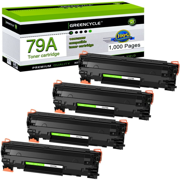 GREENCYCLE 4 Pack Compatible for HP 79A CF279A Black Toner Cartridge Replacement with HP Laserjet Pro M12a M12w MFP M26a MFP M26nw MFP M26n Printer