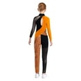 thumbnail image 3 of iiniim Little Girls One Piece Stretchy Bodysuit Long Sleeve Full Body Gymnastics Leotards Skating Romper Orange 8, 3 of 7
