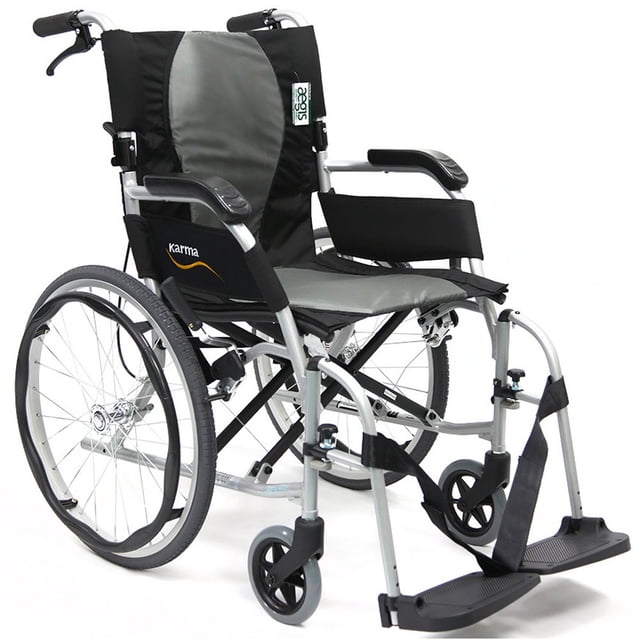 Silla de ruedas ergonómica ultraligera Karman Healthcare de 8,9 kg, color plata perla, 45,7 x 43,2 cm, 1 unidad