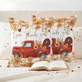 thumbnail image 3 of Red Truck Fall Outdoor Waterproof Pillow Covers, Pumpkin Thanksgiving Botanical Leaves Decorative Square Throw Pillowcase Sofa Cushion Sham for Patio/Couch/Chair, 24"x24" 2 Pack, 3 of 8