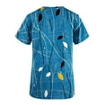 thumbnail image 4 of Jinhomg Scrub Shirt for Women Vintage Boho Floral Print Working Uniform Casual Loose Short Sleeve V-Neck Tunic Blouses Comfortable Workwear Blue XXL, 4 of 6