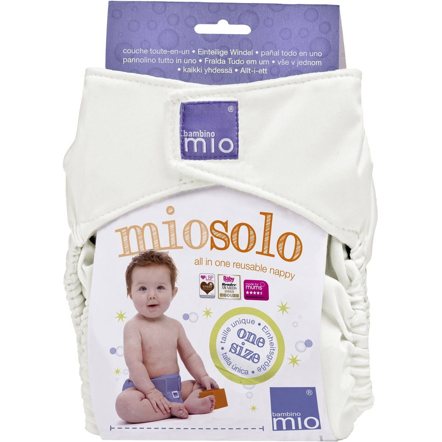 Bambino Mio, miosolo classic all-in-one cloth diaper, marshmallow